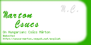 marton csucs business card